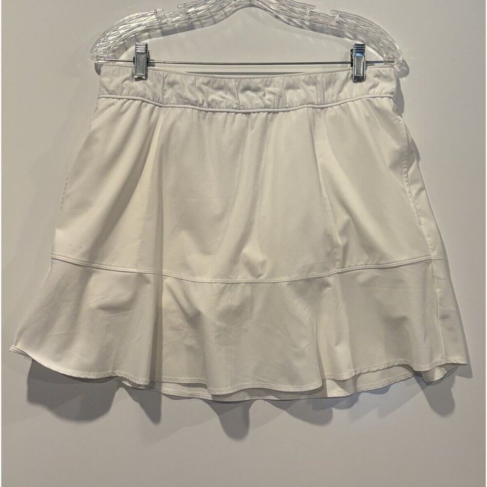 T by Talbots White Skort Tennis Pull On Elastic Waist‎ Pockets Women’s PL (1718)